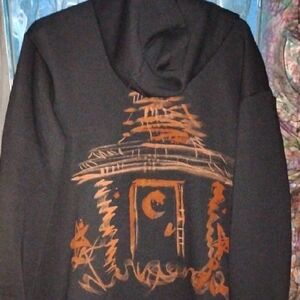 Black and Orange Graphic Hoodie